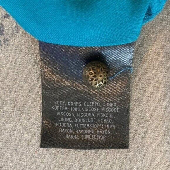 Anthropologie Maeve Elia Flutter Sleeve Cold Shoulder Green Floral Dress Size 6 - Picture 8 of 8